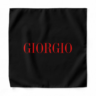 Black Red Your Name Minimalist Personal Modern Bandana
