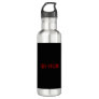 Black Red Your Name Minimalist Personal Modern Stainless Steel Water Bottle