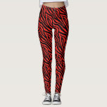 Black Red Zebra Print Pattern Leggings<br><div class="desc">Trendy and chic design features a black and red zebra print pattern. Matching items available in our store.</div>