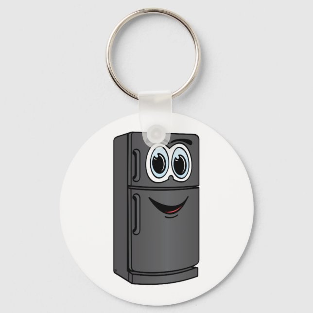 Black Refrigerator Cartoon Keychain (Front)
