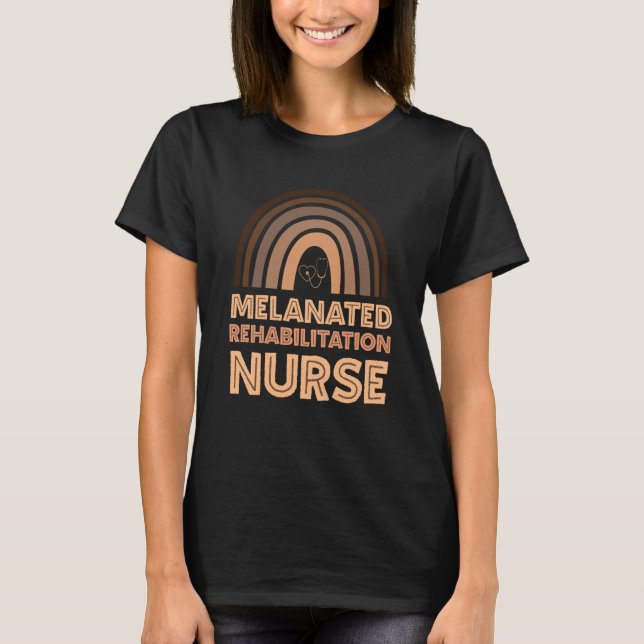 Black Rehabilitation Nurse Melanated Woman Black H T-Shirt (Front)