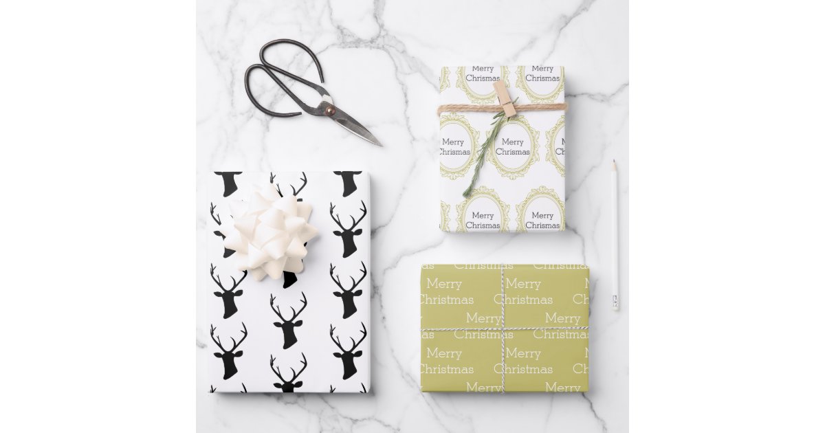Minimal Masculine Kraft Black White Grey Christmas Wrapping Paper Sheets |  Zazzle