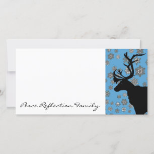 Black Reindeer with Snowflakes Holiday Card