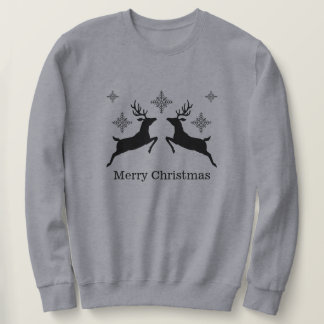 Black Reindeers And Snowflakes Merry Christmas Sweatshirt