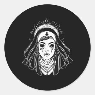 Black Religion Goth Sister - Evil Goth Cross Tatto Classic Round Sticker