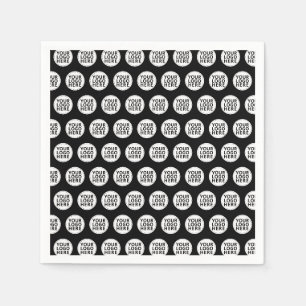 Black Repeating Business Logo Napkins