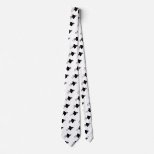 Black reptile pattern neck tie