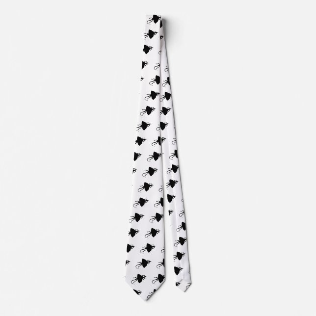 Black reptile pattern neck tie (Front)