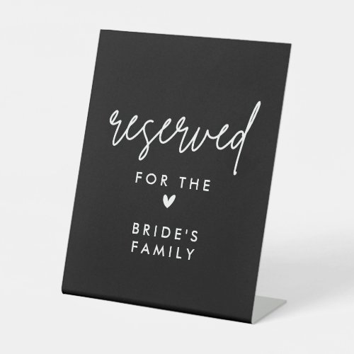 Black Reserved Bridal Family Wedding Table Signs