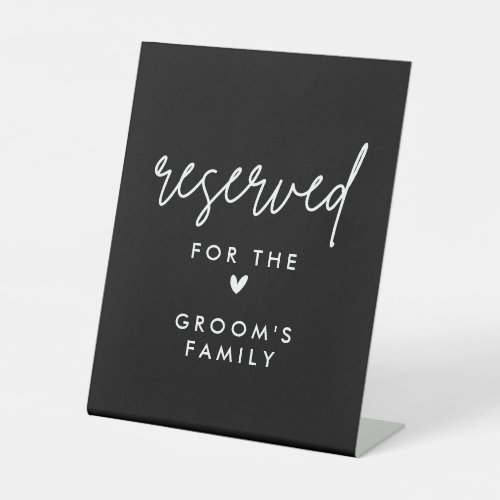 Black Reserved Groom Family Wedding Table Signs