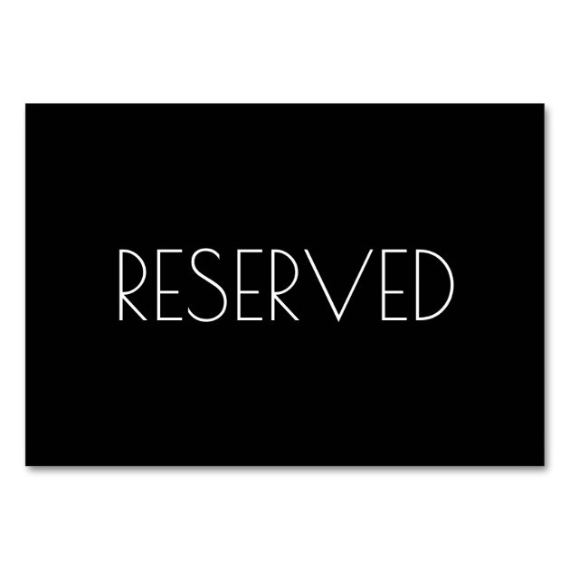 reserved seating cards
