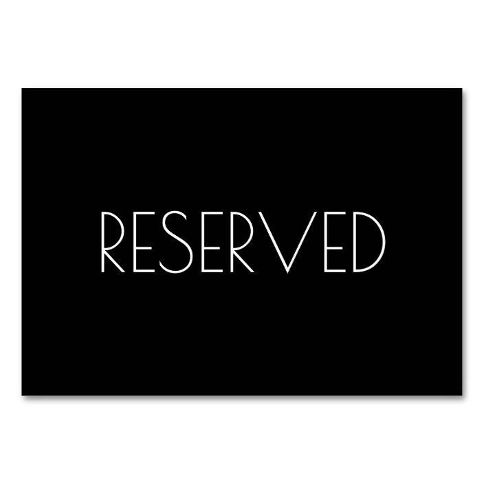 reserved seating cards