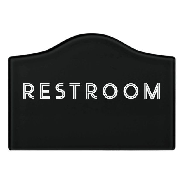 Black Restroom Bathroom WC Toilet Door Sign