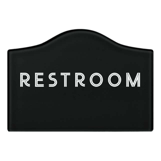 Black Restroom Bathroom WC Toilet Door Sign (Small Crest Front)