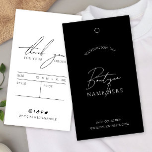 Black Retail Tag Minimalist Clothing Price Label