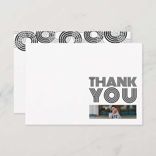 Black Retro Big Numbers Class of Thank You Card