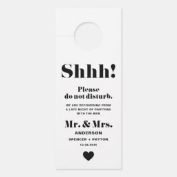Black Retro Bold Typography Do Not Disturb Wedding Door Hanger