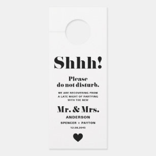 Black Retro Bold Typography Do Not Disturb Wedding Door Hanger
