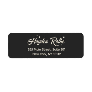 Black Retro Calligraphy Typography  Label
