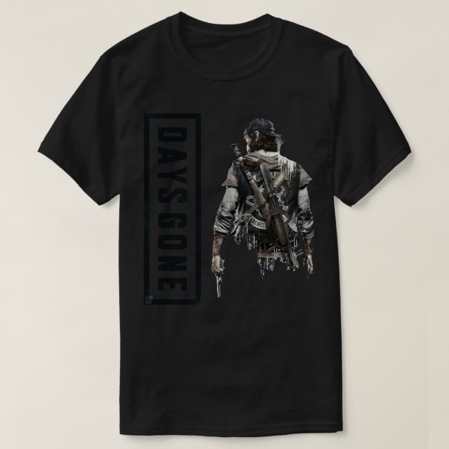 Black Retro Days Gone Vest Fathers Day Offer Photo T-Shirt (Design Front)