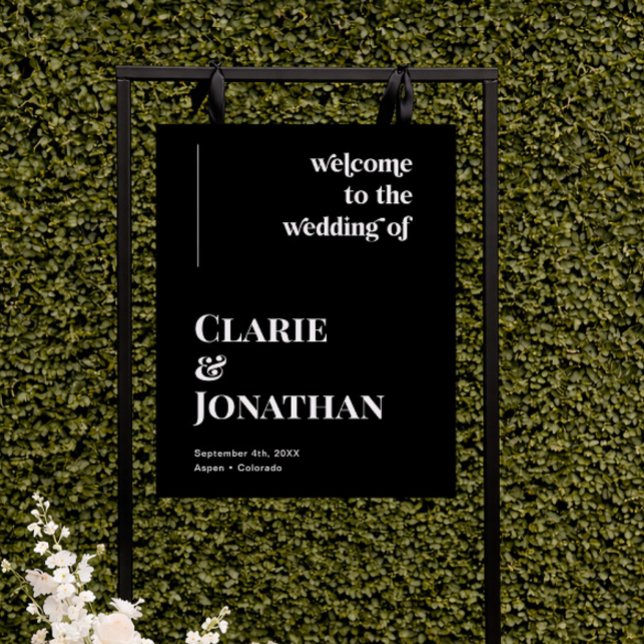 Black Retro Disco Wedding Welcome Sign (Creator Uploaded)