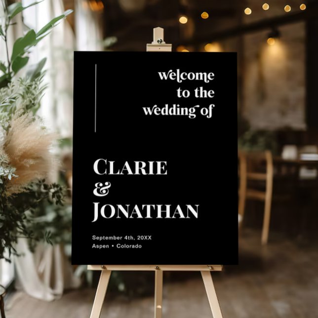 Black Retro Disco Wedding Welcome Sign (Creator Uploaded)
