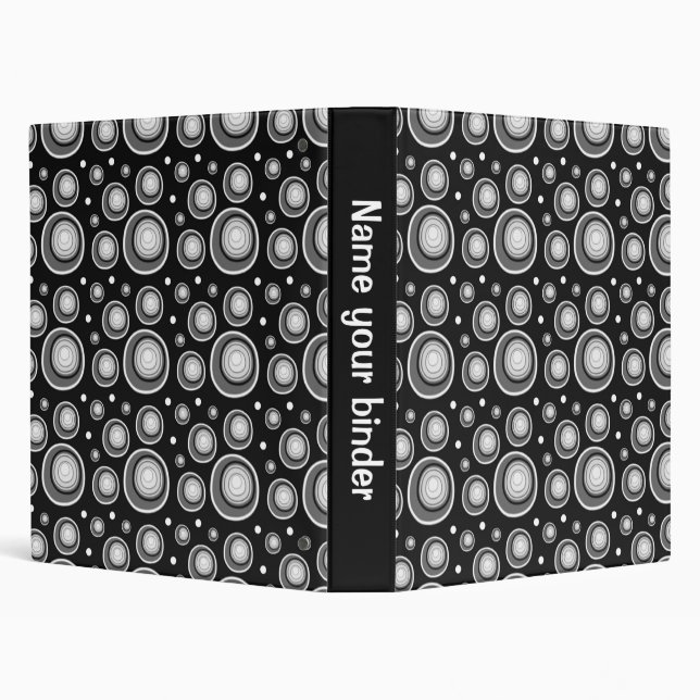 Black Retro Dots 2 inch Designer Binder (Background)