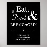 Black Retro Eat Drink Be Engaged Engagement