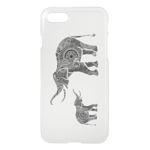 Black Retro Floral Elephant iPhone SE87 Case