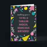 Black Retro Funny 80s Slang Birthday Card<br><div class="desc">Send your bud this funny,  colorful birthday card and let them know how cool,  radical,  bodacious,  tubular,  and awesome of a person they are. Words are personalizable for easy customization for your unique pal.</div>