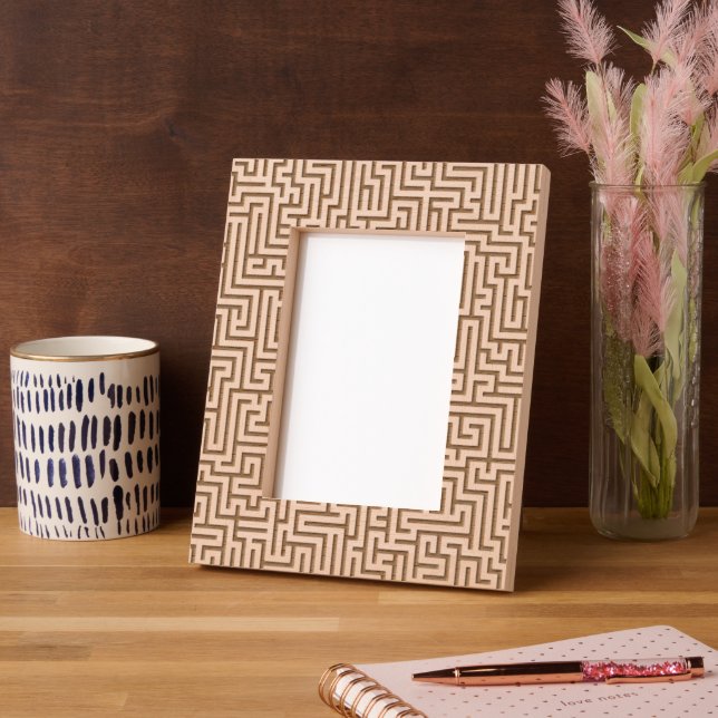 Black Retro Geometric Pattern Engraved Frames (Left)