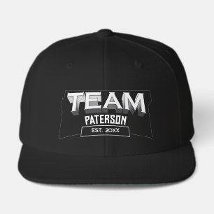 Black Retro Minimal Sports Family Custom Team Name Visor