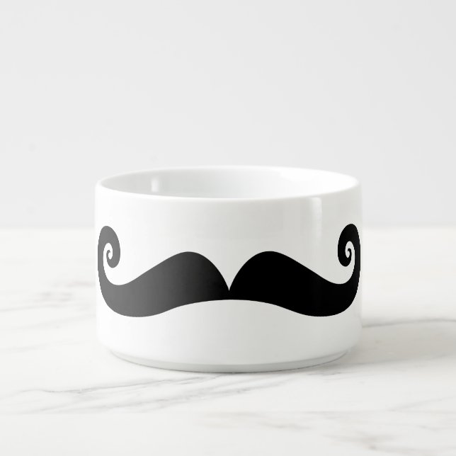 Black Retro Mustache Bowl (Center)