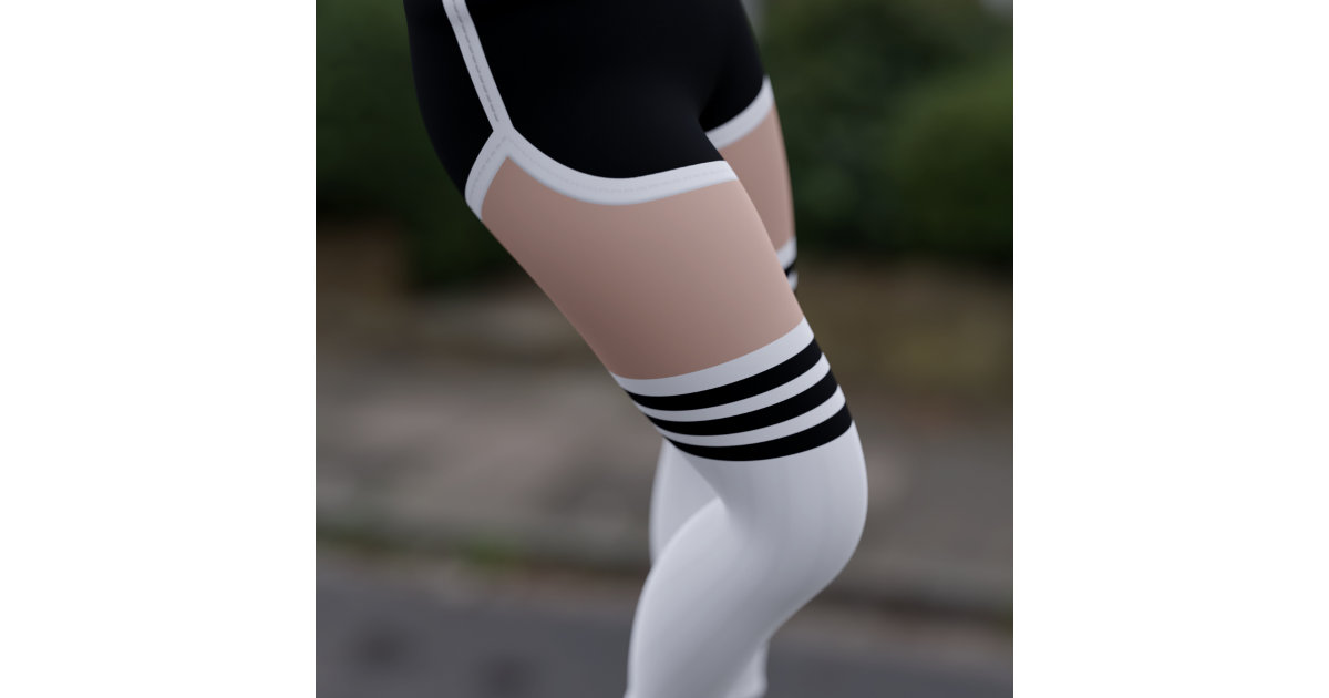 Black Retro Shorts OTK Tube Socks Leggings | Zazzle