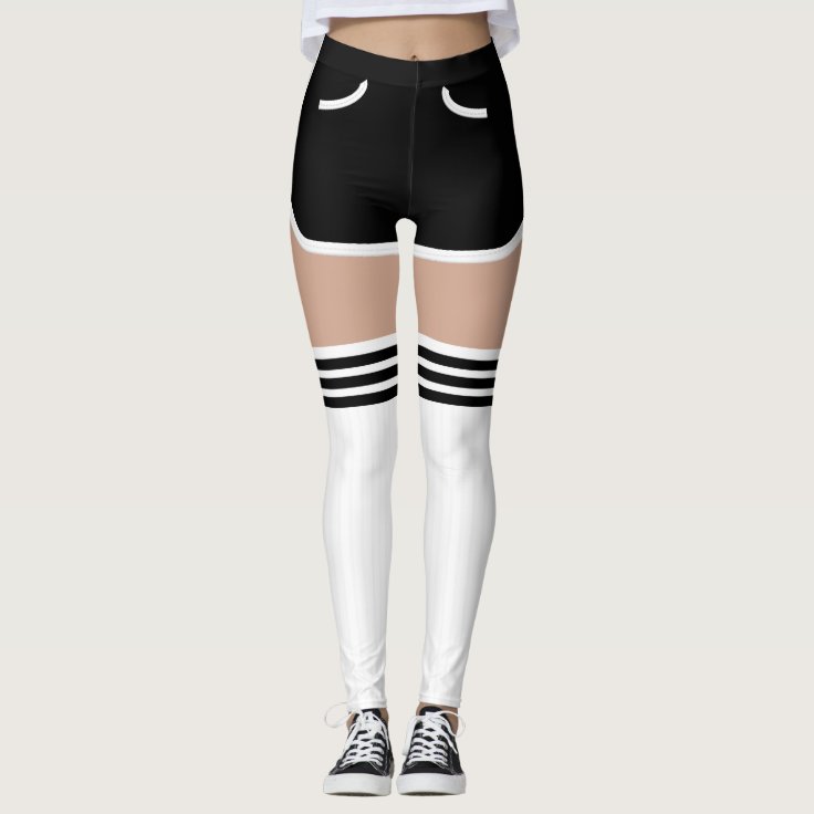 Black Retro Shorts OTK Tube Socks Leggings Zazzle