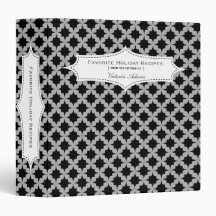 Black Retro Star Recipe Binder
