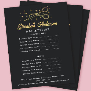 Black Retro Typography Hairstylist  Flyer