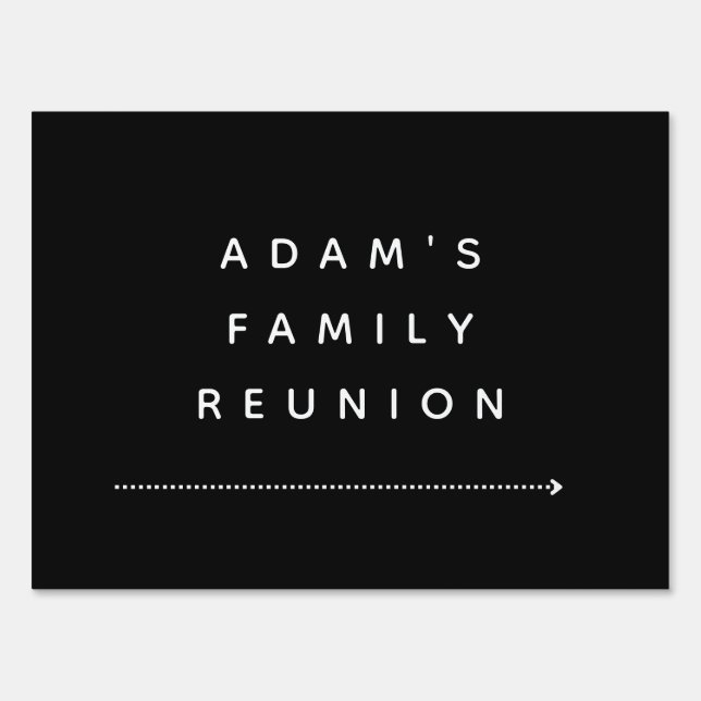 Black | Reunion Wedding Parking Party With Arrow Sign (Front)