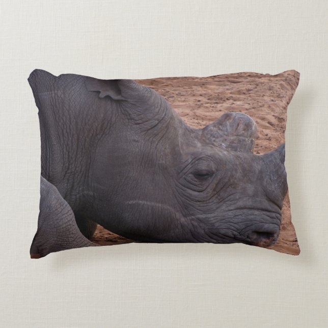 Black Rhino Accent Pillow (Front)