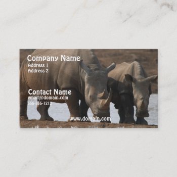Black Rhino Business Card by WildlifeAnimals at Zazzle