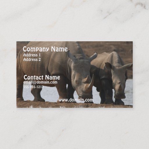 Customizable Black Rhino Business Card