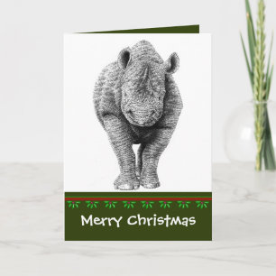 Black Rhino Christmas Card