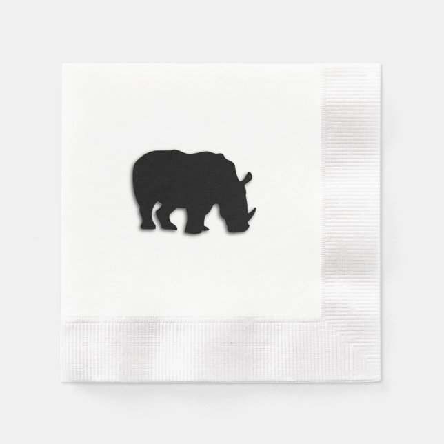 Black Rhino Paper Napkins (Front)
