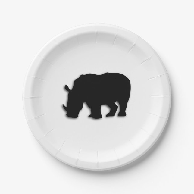 Black Rhino Paper Plates (Front)
