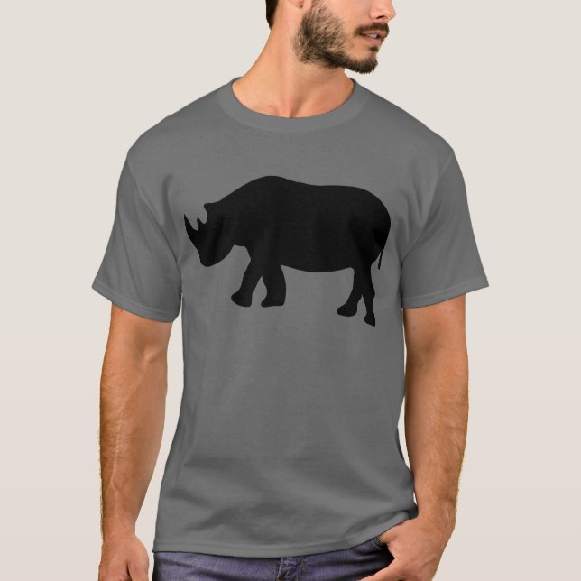 black rhino rhinoceros  illustration T-Shirt (Front)