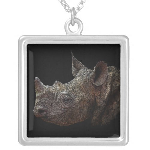 Black Rhino Silver Plated Necklace