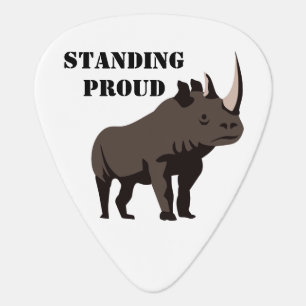 Black Rhino Standing Proud Guitar Pick