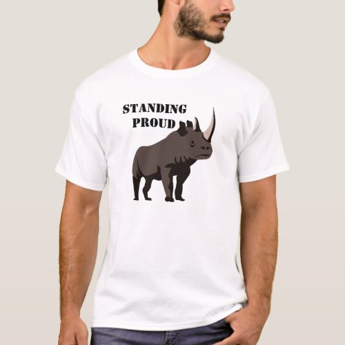 Black Rhino Standing Proud T_Shirt