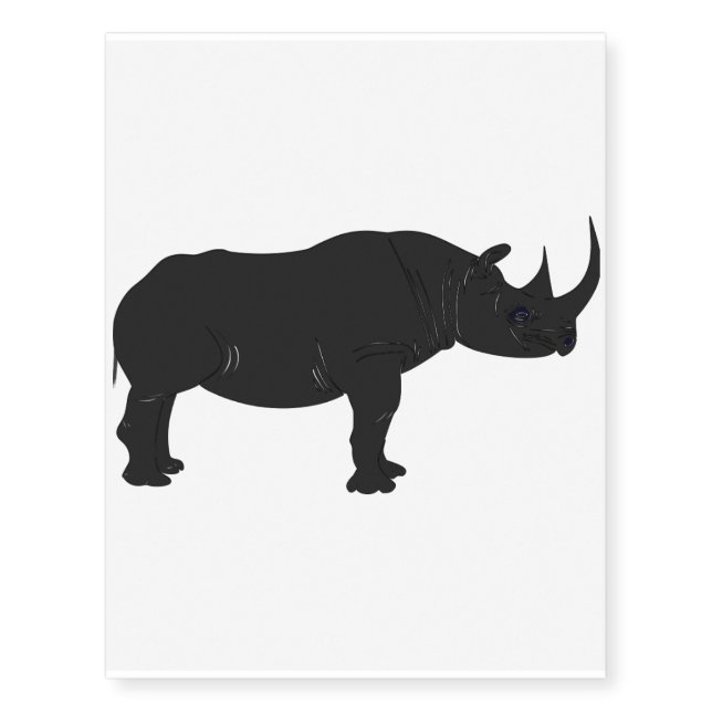 Black Rhino Tatoo Temporary Tattoos (Front)