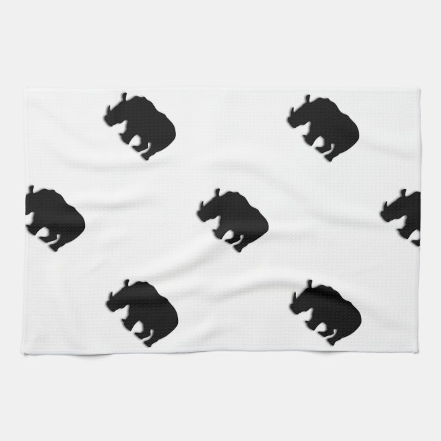 Black Rhino Towel (Horizontal)